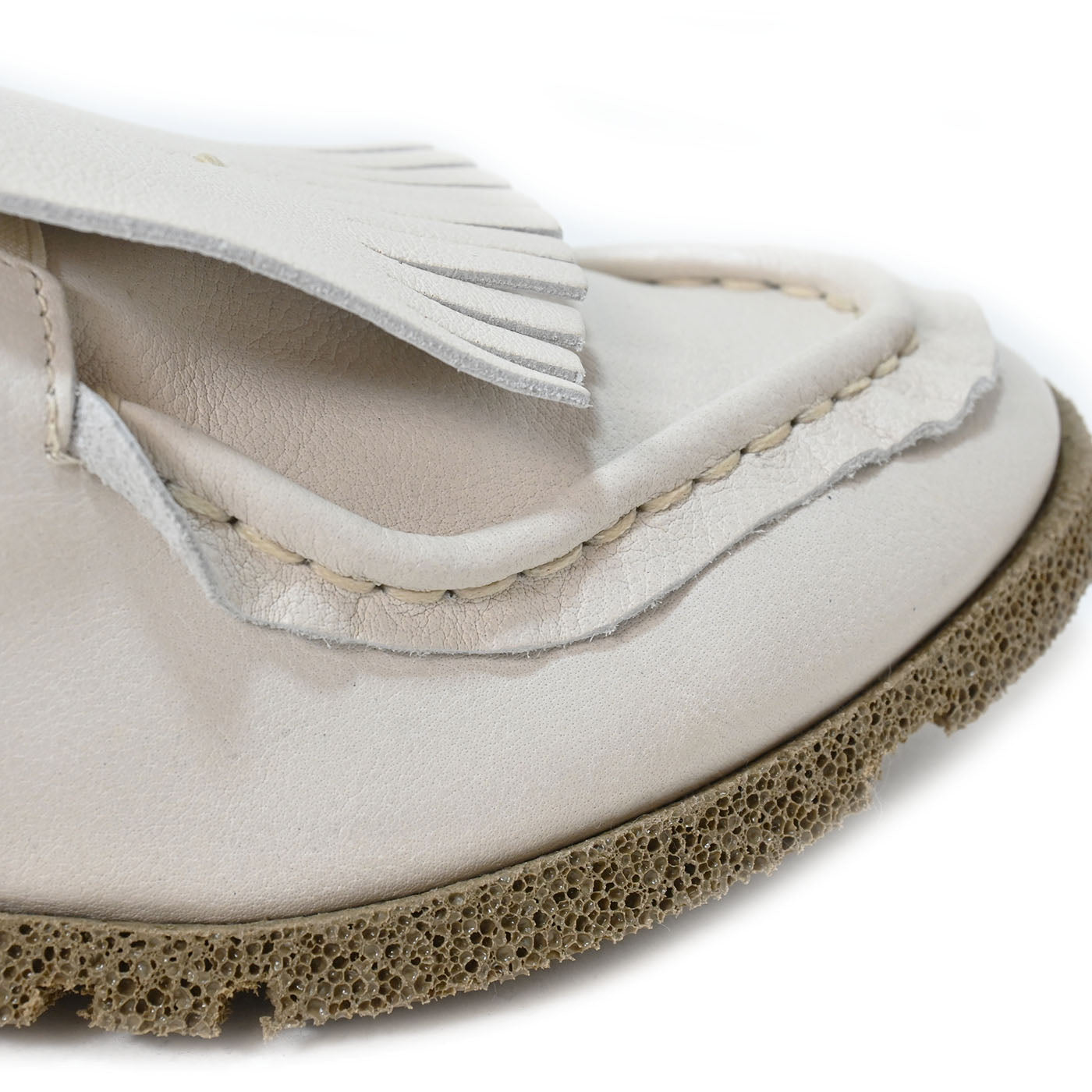 BELLE 02 - moccasin leather white