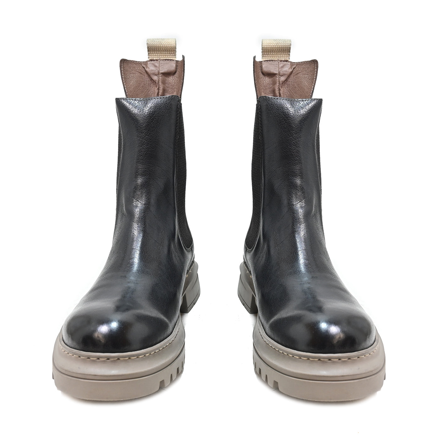 OBI 02 - beatles boots leather DARK BROWN